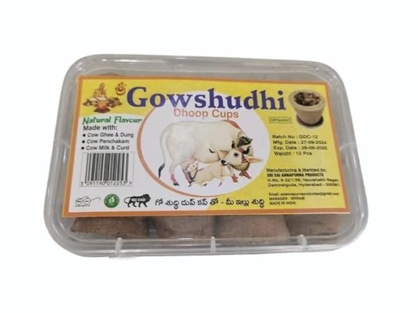 Times Dhoop Cups, Natural Flavour, Organic, Made with Cow Products, 12 Pieces