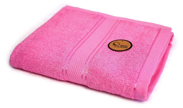 WashTimes 100% Cotton Towels for Bath | 500 GSM | Premium Embroidered Bath Towel | Blossom Pink | Decorative Border | 30×60×500g Free Hand Towel Included