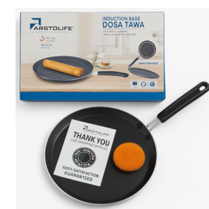 Aristolife Non-Stick Dosa Tawa, 28 cm, Induction Base Compatible, Grey, Heat-Resistant Handle