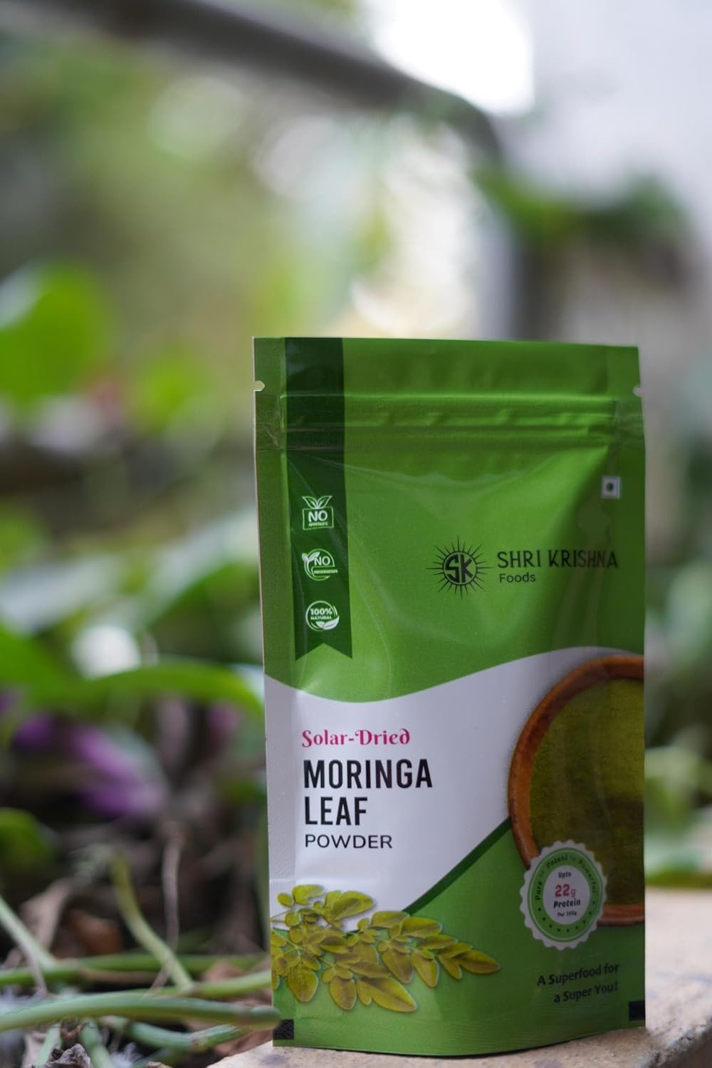 Shri Krishna Foods Solar-Dried Moringa Leaf Powder, 100% Natural, No Additives,100 Grams - Image 2