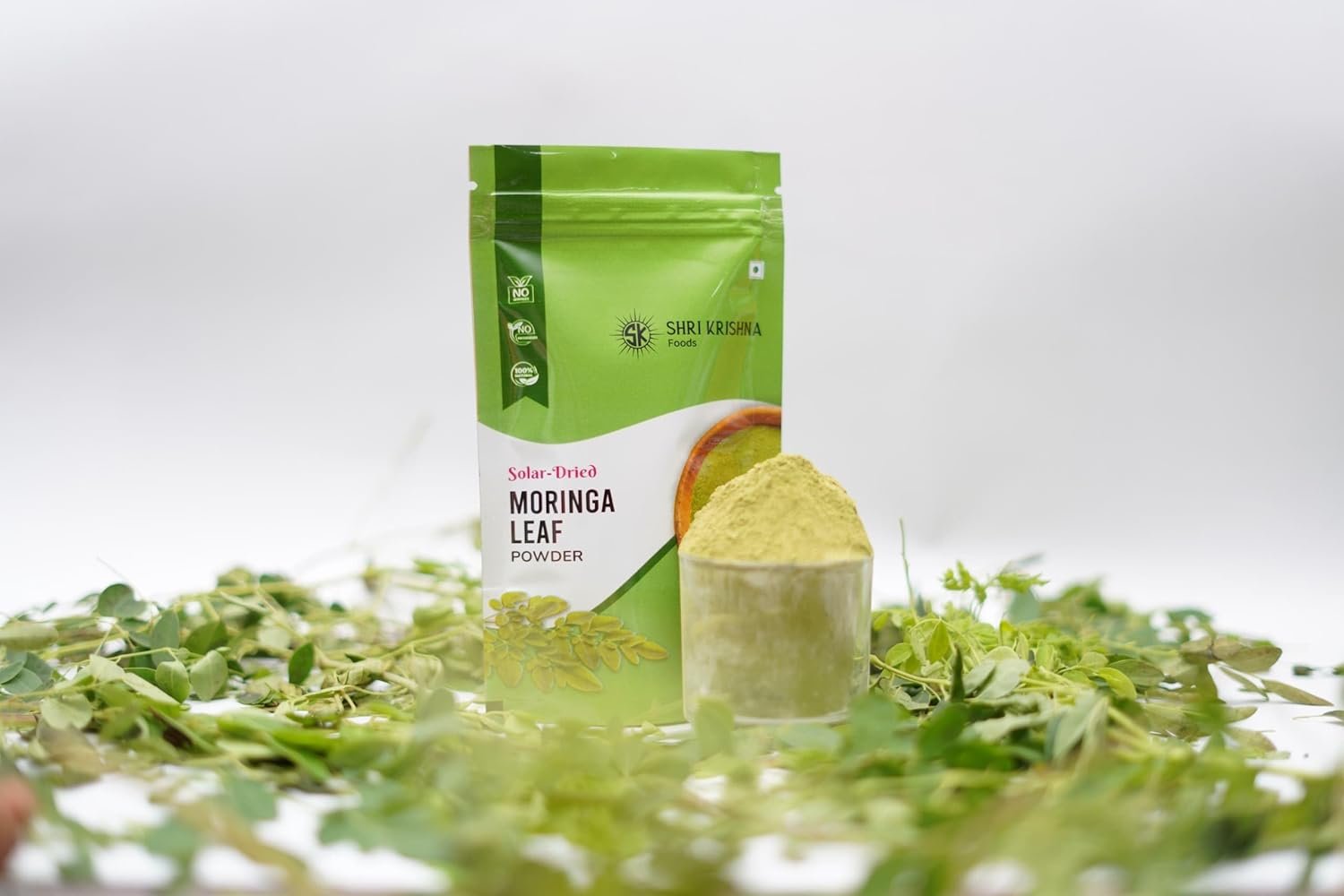 Shri Krishna Foods Solar-Dried Moringa Leaf Powder, 100% Natural, No Additives,100 Grams - Image 4