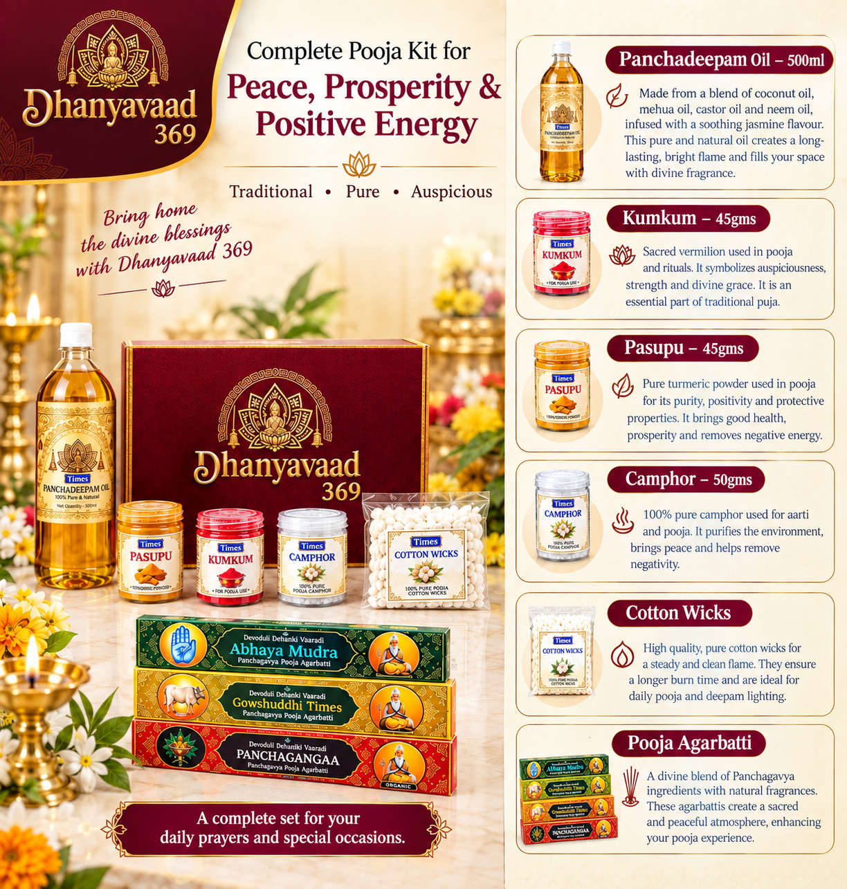 Dhanyavaad 369 Complete Pooja Kit - Image 2